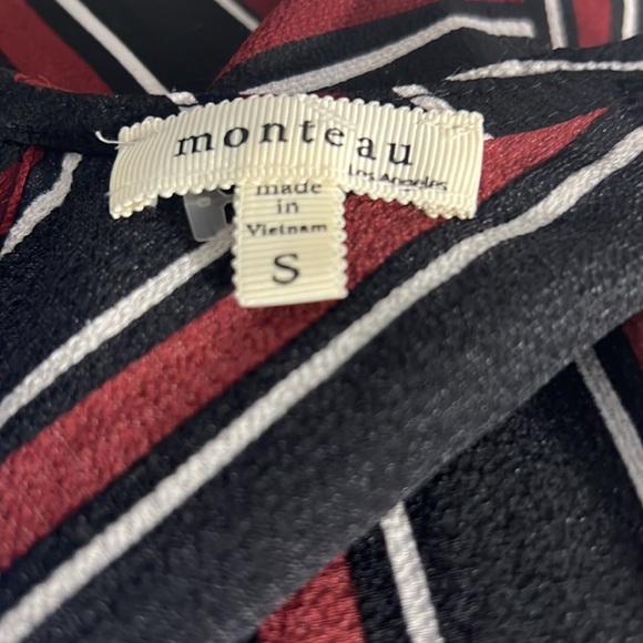 Short sleeve V-neck striped belted jumpsuit small - Picture 6 of 6